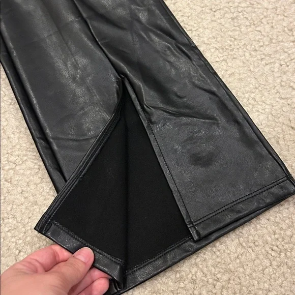 NWT Abercrombie & Fitch Vegan Leather Front Slit Legging Pants